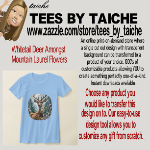 Whitetail Deer Amongst Mountain Laurel Flowers T-Shirt