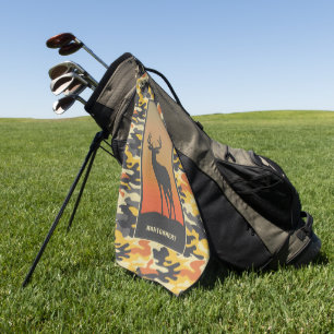 Whitetail Deer and Camo Golf Towel