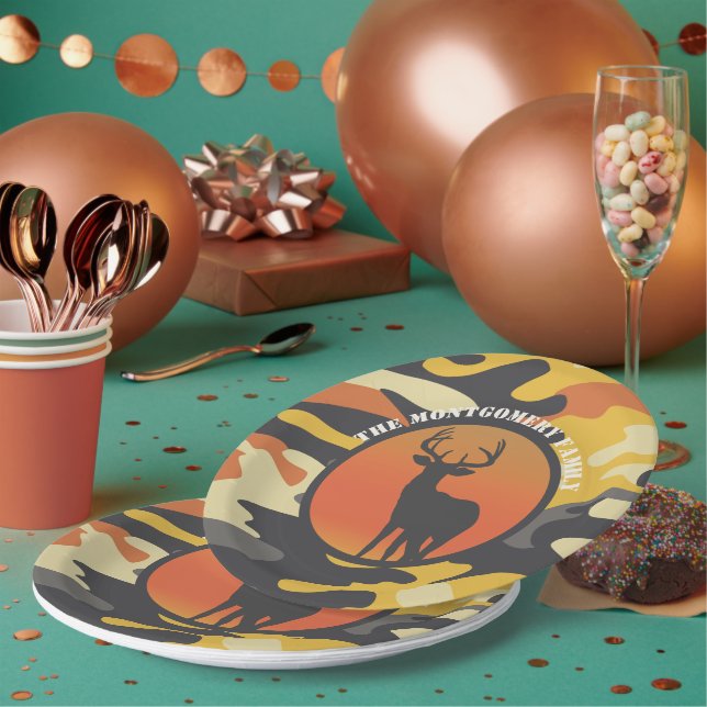 Whitetail Deer and Camo Paper Plate (Multi)