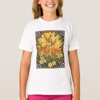 Whitetail Deer And Yellow Jasmine Flowers