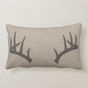 Whitetail Deer Antlers Lumbar Pillow