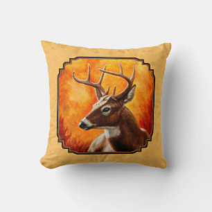 Whitetail Deer Autumn Gold Cushion