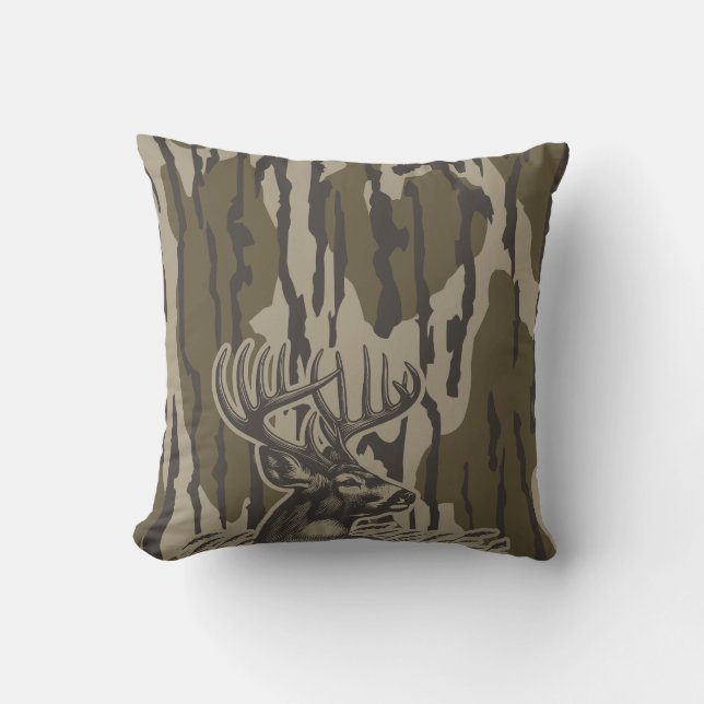 Whitetail Deer Bottomland Camo Deer Hunting Camo Cushion (Front)