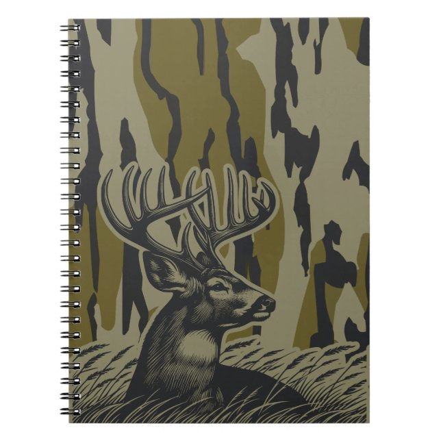 Whitetail Deer Bottomland Camo Deer Hunting Camo Notebook (Front)