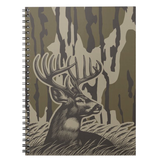 Whitetail Deer Bottomland Camo Deer Hunting Camo Notebook (Front)