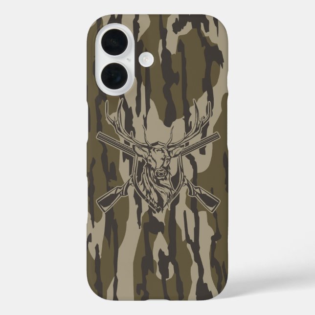 Whitetail Deer Bottomland Camo Hunting Rifle Botto Case-Mate iPhone Case (Back)