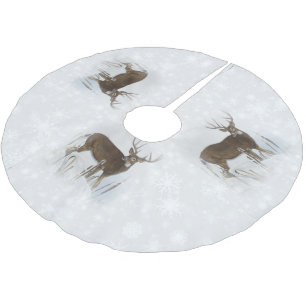 Whitetail deer brushed polyester tree skirt