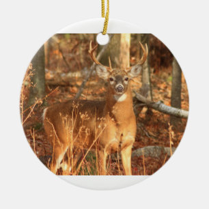 Whitetail Deer Buck Ceramic Tree Decoration