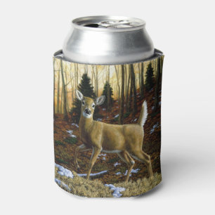 Whitetail Deer Doe in Autumn Forest Can Cooler
