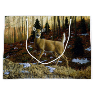 Whitetail Deer Doe in Autumn Forest Large Gift Bag