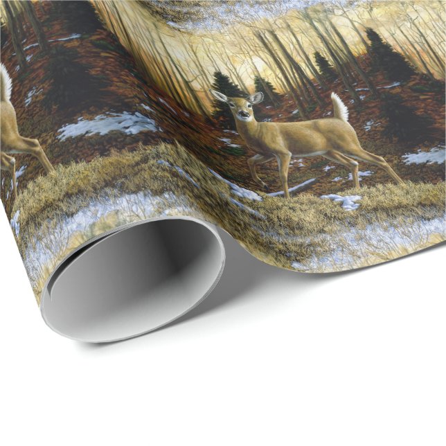 Whitetail Deer Doe in the Forest Wrapping Paper (Roll Corner)
