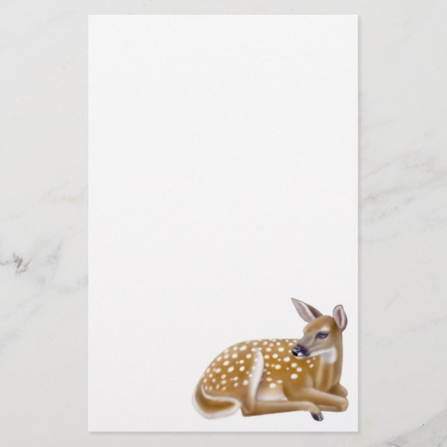 Whitetail Deer Fawn Stationery (Front)