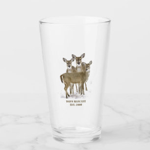 Whitetail Deer Herd / Dad's Mancave Pint  Glass