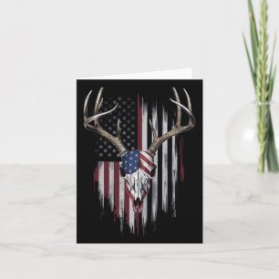 Whitetail Deer Hunter American Flag Usa Design Buc Card