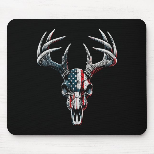 Whitetail Deer Hunting - American Flag On Buck Sku Mouse Mat (Front)