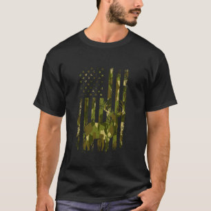 Whitetail Deer Hunting Hunter Gifts Buck Camo Amer T-Shirt