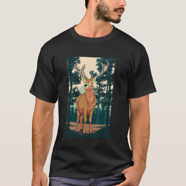 Whitetail Deer Hunting Hunter Nature Lover Forest  T-Shirt (Front)