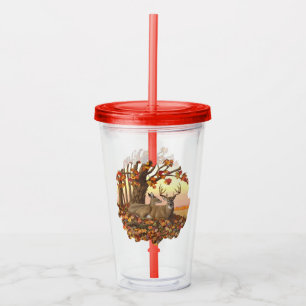Whitetail Deer in Autumn New England Fall Colours Acrylic Tumbler
