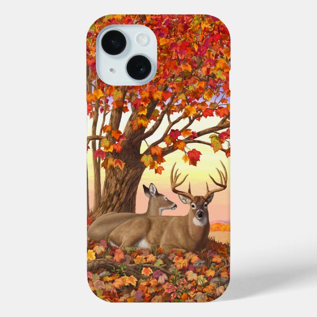 Whitetail Deer in Autumn New England Fall Colours Case-Mate iPhone Case (Back)