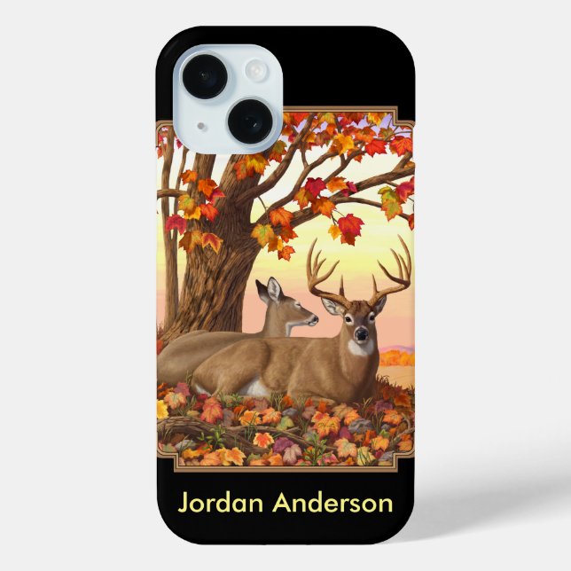 Whitetail Deer in Autumn New England Fall Colours Case-Mate iPhone Case (Back)