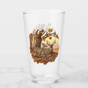 Whitetail Deer in Autumn New England Fall Colours Glass