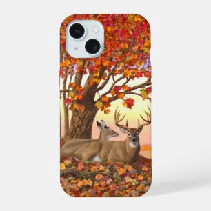 Whitetail Deer in Autumn New England Fall Colours iPhone 15 Case