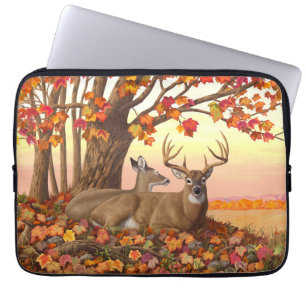Whitetail Deer in Autumn New England Fall Colours Laptop Sleeve