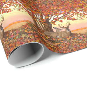 Whitetail Deer in Autumn New England Fall Colours Wrapping Paper