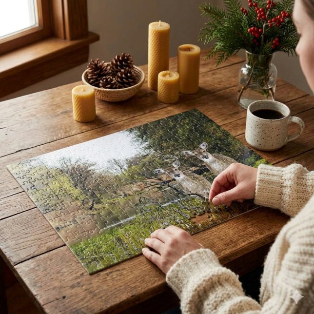 Whitetail Deer in Forest Collage Art  Jigsaw Puzzle (Creator Uploaded)