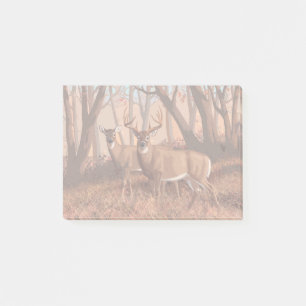 Whitetail Deer In Forest Retro Style Nature Post-it Notes