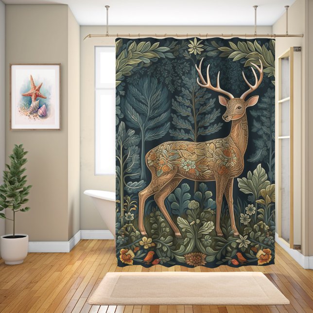 Whitetail Deer In The Forest Shower Curtain (Creator Uploaded)