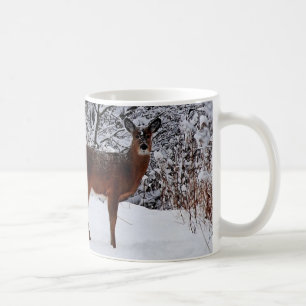 Whitetail  Deer in Winter Snow Coffee Mug