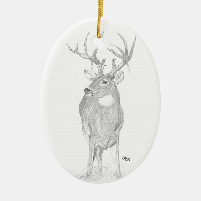 Whitetail Deer Ornament (Front)