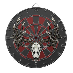 Whitetail deer skull vintage dartboard