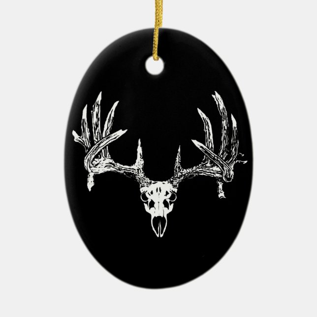 Whitetail deer skull w ceramic tree decoration (Front)