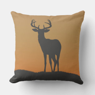 Whitetail Deer Sunrise Throw Pillow