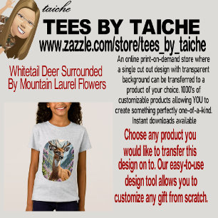 Whitetail Deer Surrounded By Mountain Laurel Flora T-Shirt