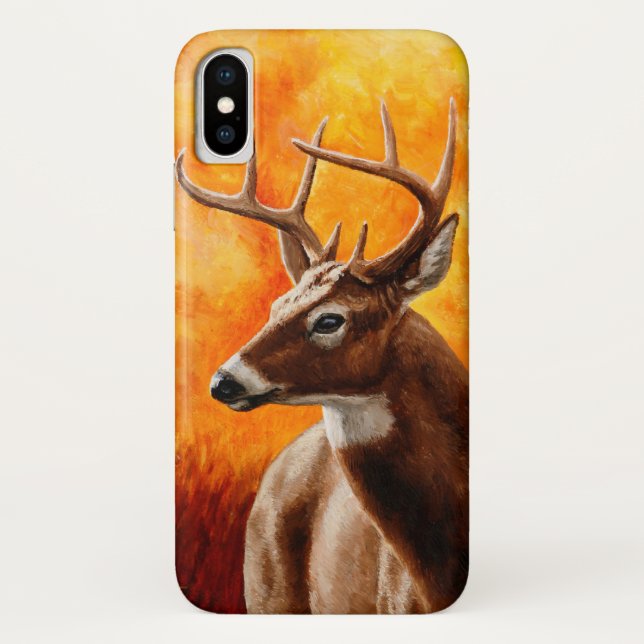 Whitetail Deer Trophy Buck Head Case-Mate iPhone Case (Back)