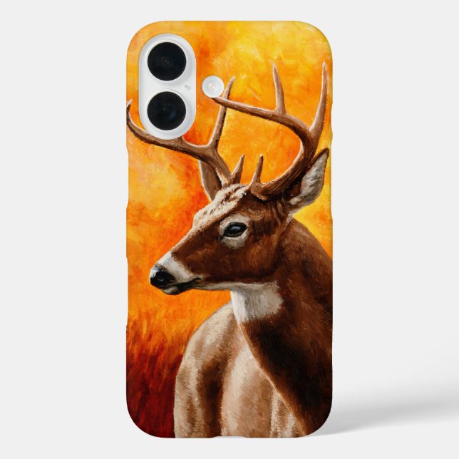 Whitetail Deer Trophy Buck Head Case-Mate iPhone Case (Back)