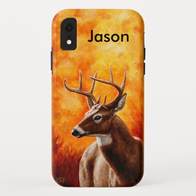 Whitetail Deer Trophy Buck Head Case-Mate iPhone Case (Back)
