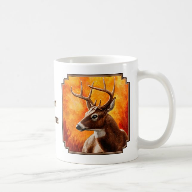 Whitetail Deer Trophy Buck Head Coffee Mug (Right)