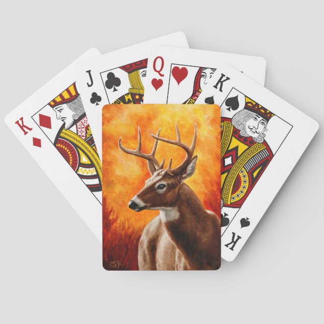 Whitetail Deer Trophy Buck Head Playing Cards (Back)