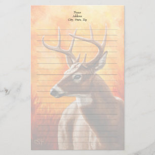 Whitetail Deer Trophy Buck Head Stationery