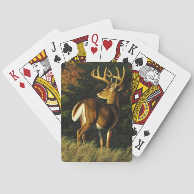 Whitetail Deer Trophy Buck Hunting Playing Cards (Back)