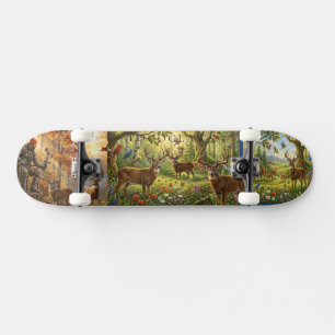 Whitetail Deer Wildlife Forest Collage Hunting Skateboard
