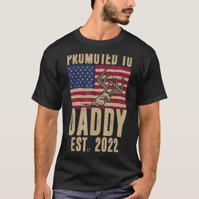 Whitetail Hunting Promoted To Daddy 2022 Camouflag T-Shirt (Front)