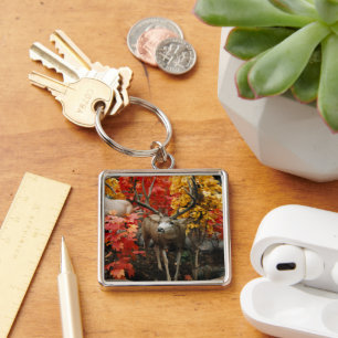 Whitetail In Autumn Key Ring