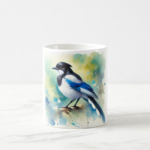 Whitethroated Magpie Jay 100924AREF117 - Watercolo Coffee Mug
