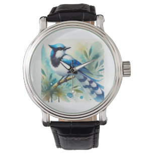 Whitethroated MagpieJay 120924AREF132 - Watercolor Watch