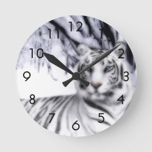 WhiteTiger Round Clock
